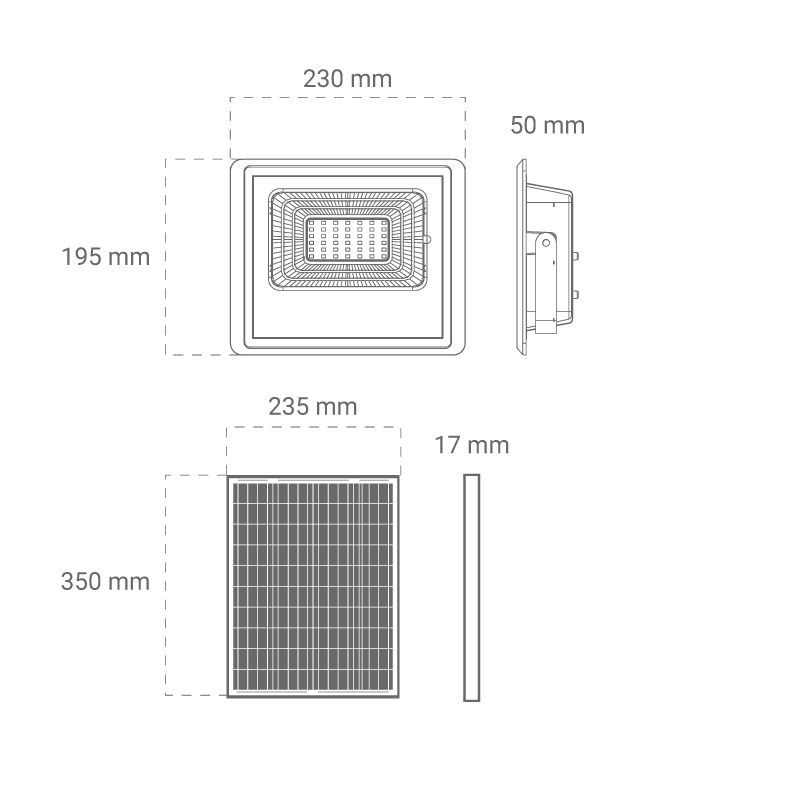 LED solarni reflektor Green Tech 40W, 6500K, IP65