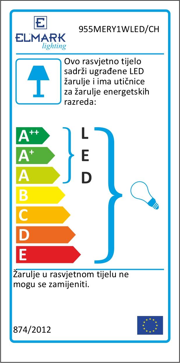 MERY ZIDNA SVIJETILJKA 1XE27 +1WLED 4000K KROM