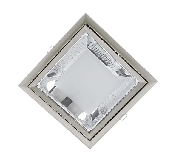LED UGRADNA SVJETILJKA + 2X LED ŽARULJE 9W 2700K SATENSKI NIKAL