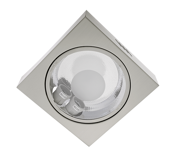LED UGRADNA SVJETILJKA + 2X LED ŽARULJE 9W 2700K SATENSKI NIKAL