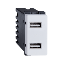 LECCE USB UTIČNICA DVOSTRUKA BIJELA