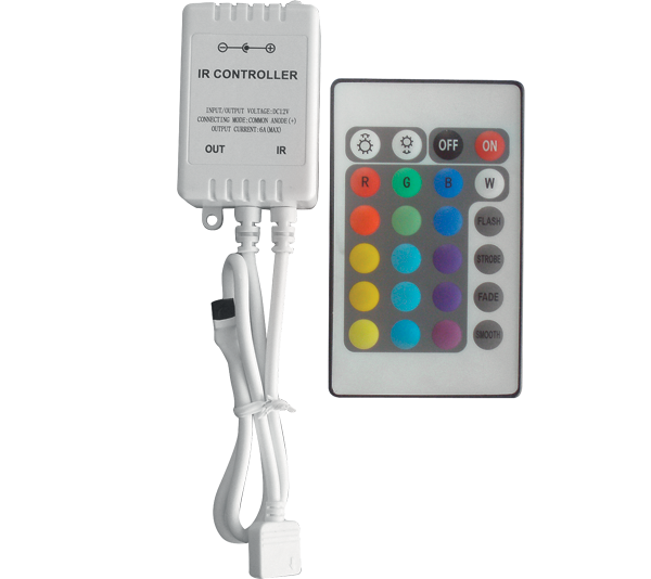 LED RGB KONTROLER 12V 6A INFRACRVENI-24 TIPKE