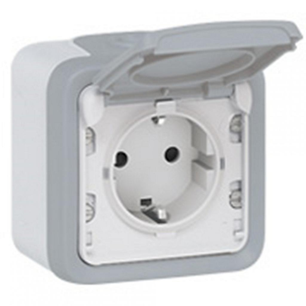 PRIKLJUČNICA ŠUKO - NADŽBUKNA - 2P+E - KOMPLET - 16A - IP55 - SIVA - 069733 - PLEXO - LEGRAND