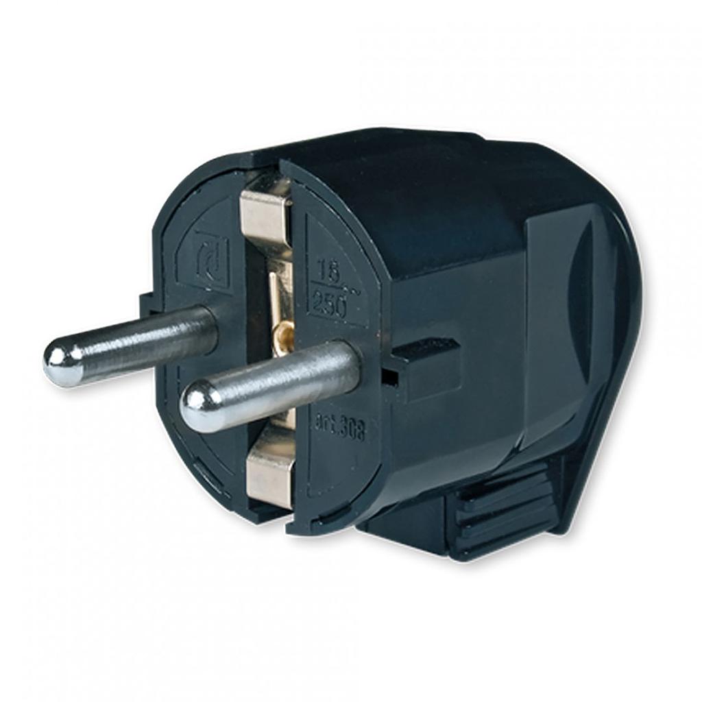 UTIKAČ ŠUKO - L-IZVEDBA - 16A - CRNI - ALING