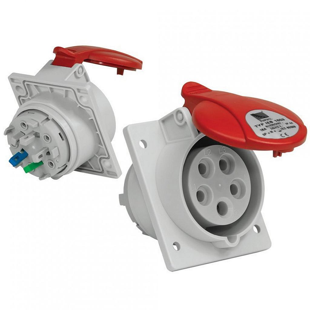 PRIKLJUČNICA 4P IND 16A UGRAD.KOSA IP44