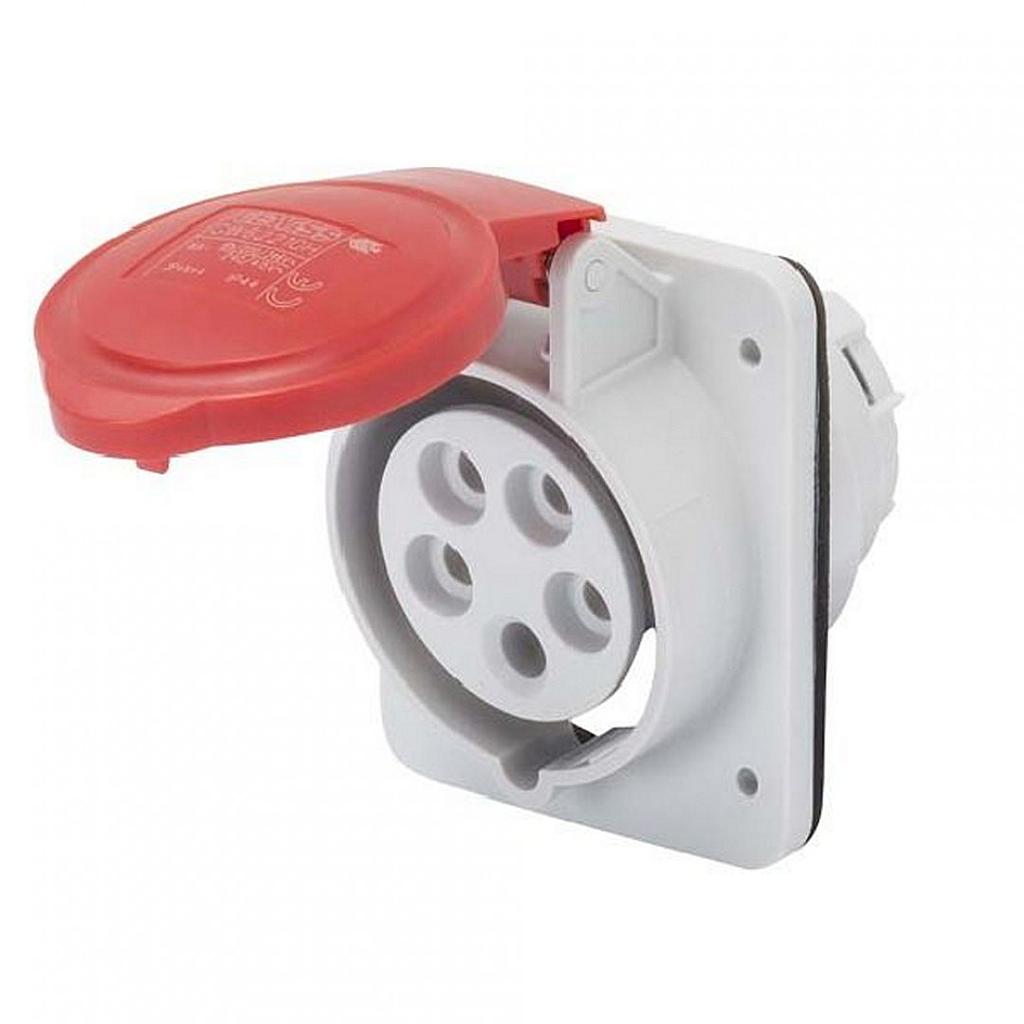 PRIKLJUČNICA INDUSTRIJSKA UGRADNA - 3P 32A 400V - IP44 9H - CRVENA - GW62219 - GEWISS