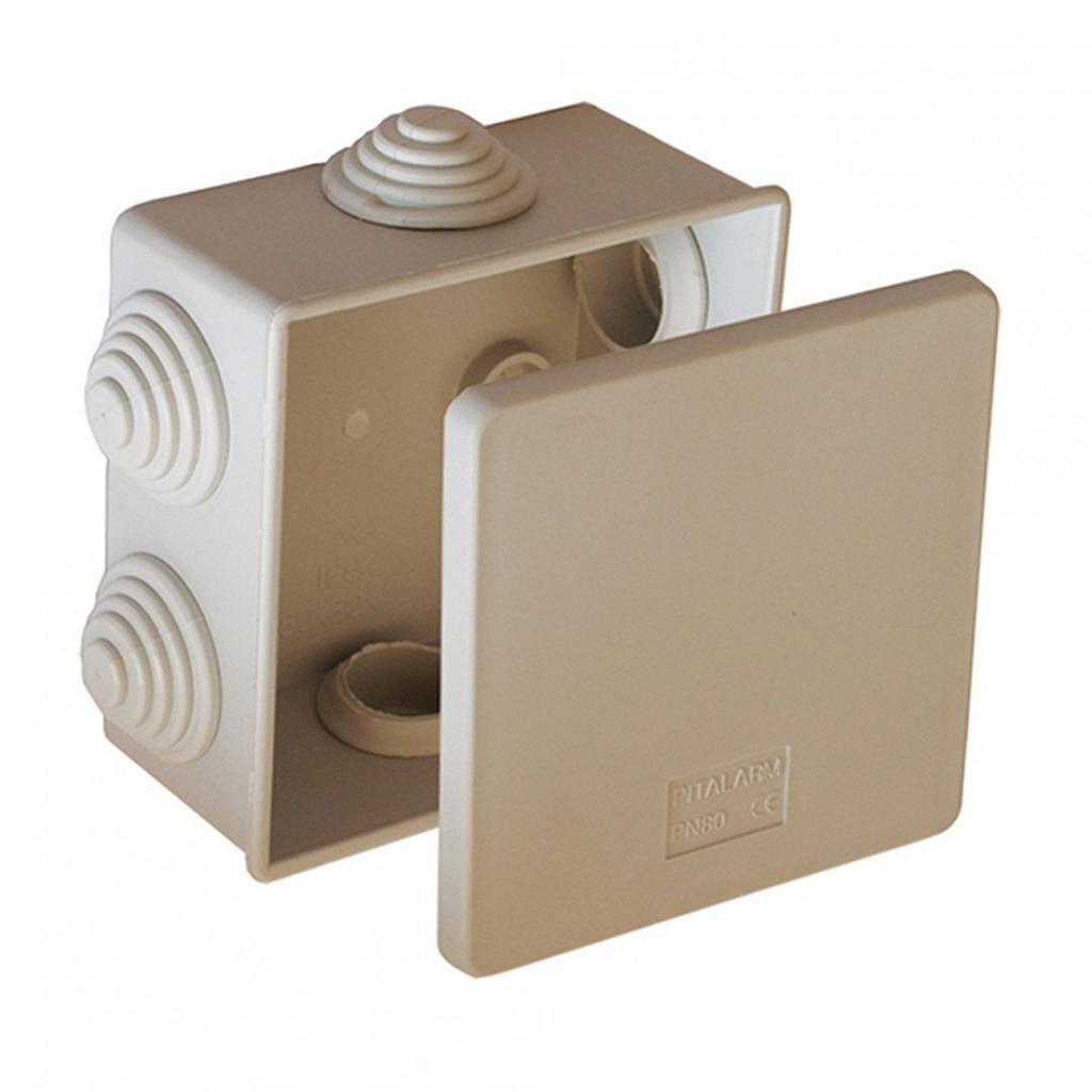 KUTIJA - NADŽBUKNA - SA 6 UVODNICA - 80X80X40 - SIVA IP44 - 4/1 pakiranje