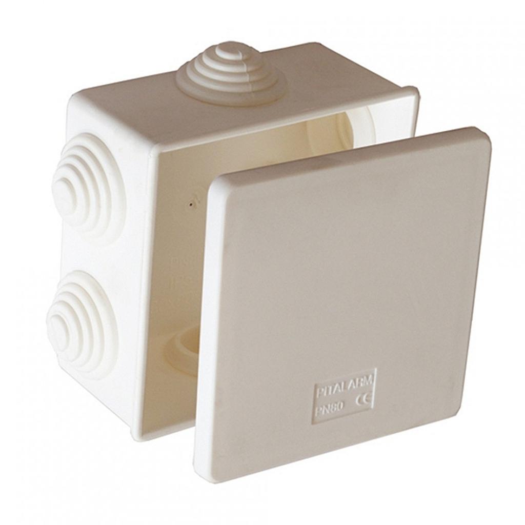 KUTIJA - NADŽBUKNA - SA 6 UVODNICA - 80X80X40 - BIJELA - IP44 - 4/1 pakiranje