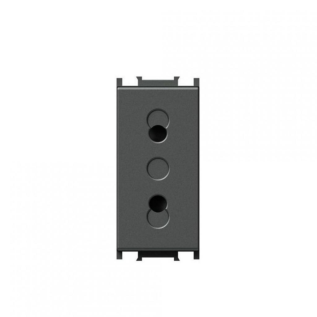 TEM ČATEŽ PRIKLJUČNICA EURO - 2P - 1 MODUL - ANTRACIT