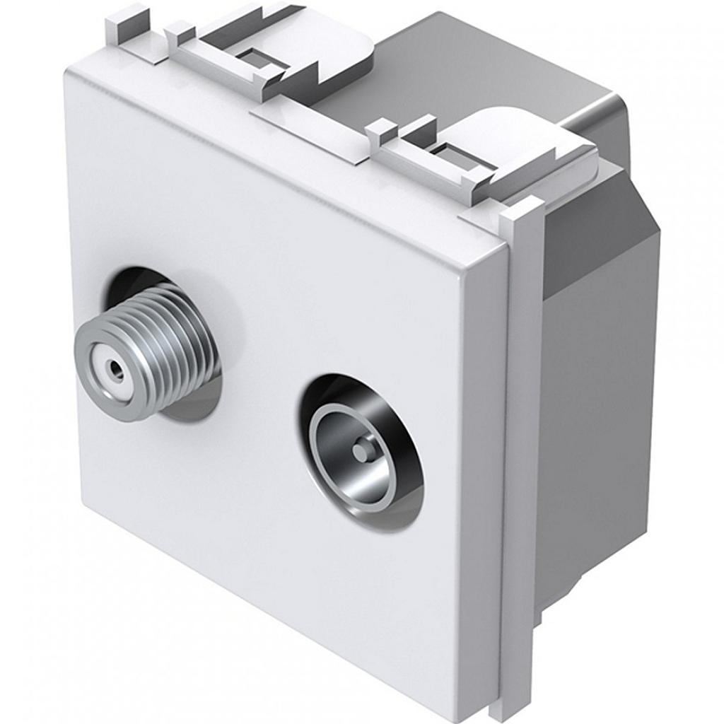 TEM ČATEŽ PRIKLJUČNICA TV/SAT - ZAVRŠNA - BIJELA - 1DB - 2 MODULA