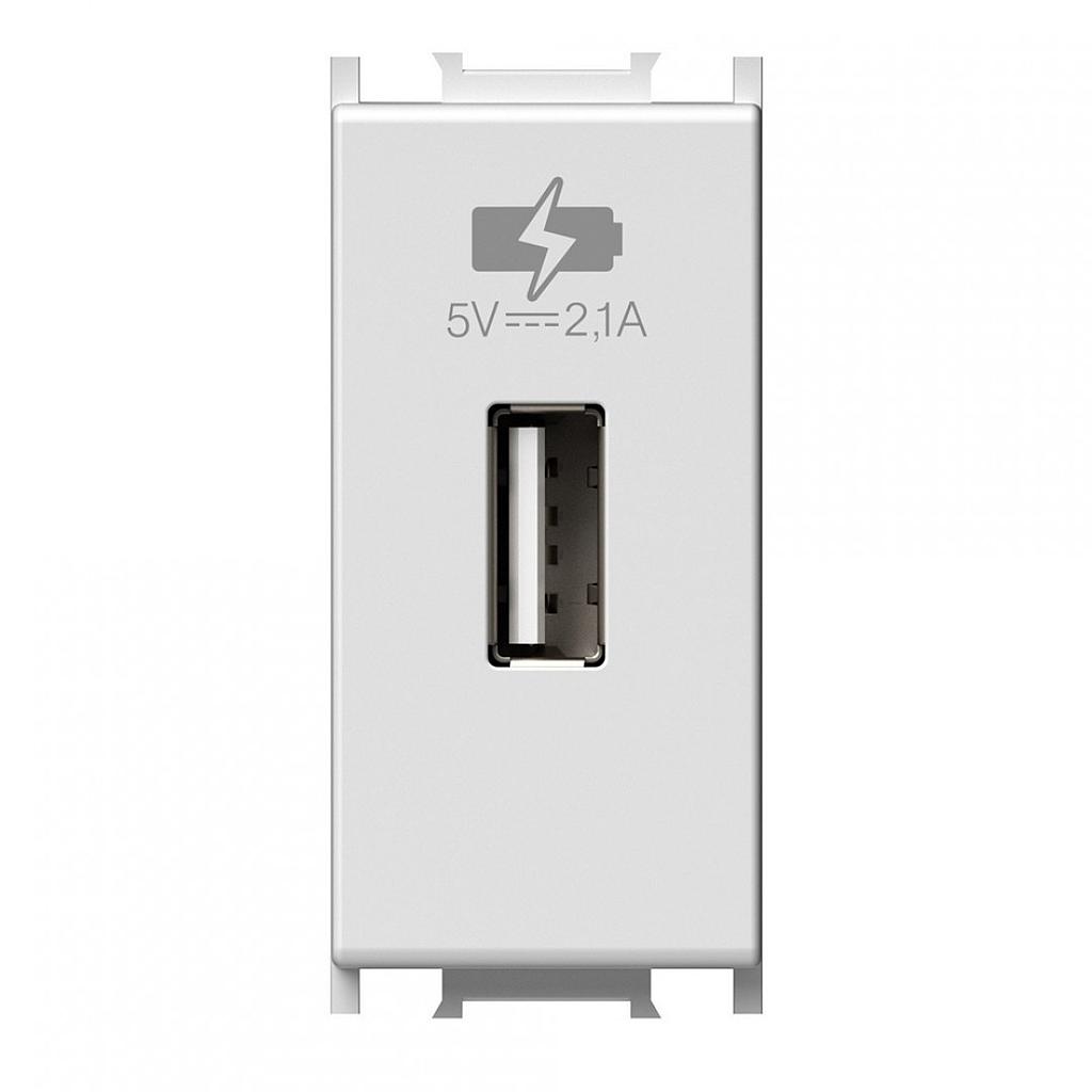 TEM ČATEŽ PRIKLJUČNICA USB - 5V 2,1A - BIJELA - 1 MODUL