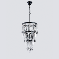 LUSTER DINNER 3XE14 IP20 D330mm CRNI/KROM