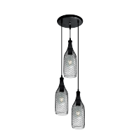 LUSTER KEN 3XE27 IP20 D280mm CRNI