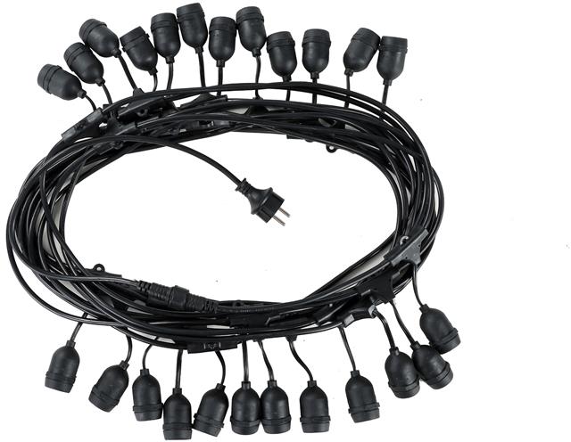 PARANGAL KABEL 15M X 24 GRLA E27 IP44 SVJETLOSNI LANAC GRLO + UTIKAČ