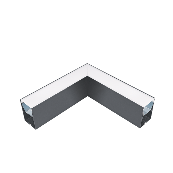 L-KUT ZA LED PROFILE S48 SERIJE SIVI NADGRADNI