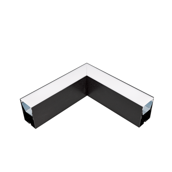 L-KUT ZA LED PROFILE S77 SERIJE CRNI NADGRADNI