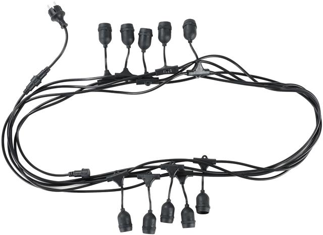 PARANGAL KABEL 10M X 10 GRLA E27 IP44 SVJETLOSNI LANAC GRLO+UTIKAČ