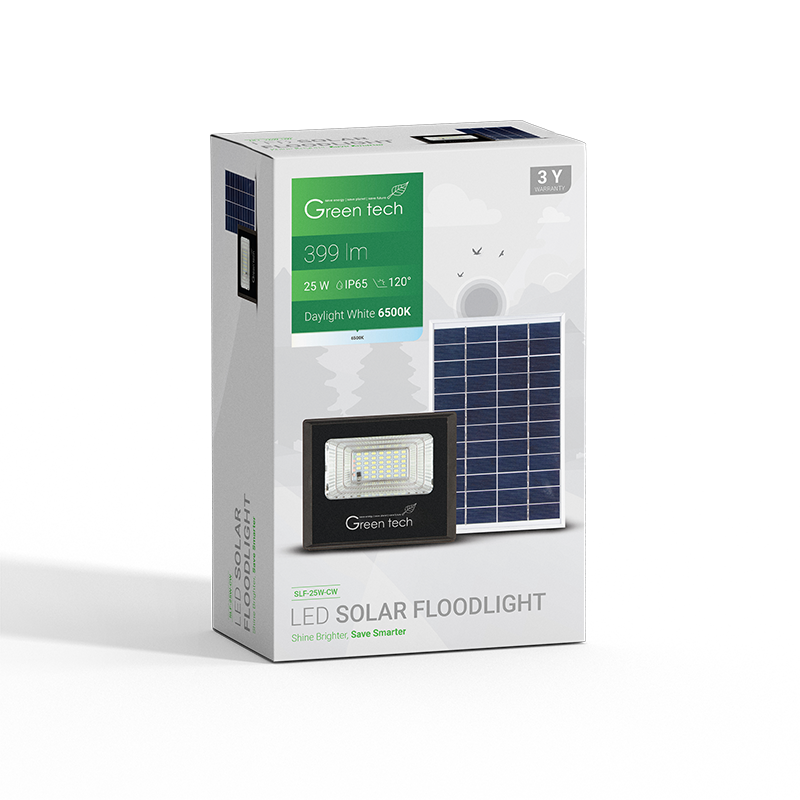 LED solarni reflektor Green Tech 25W, 6500K, IP65