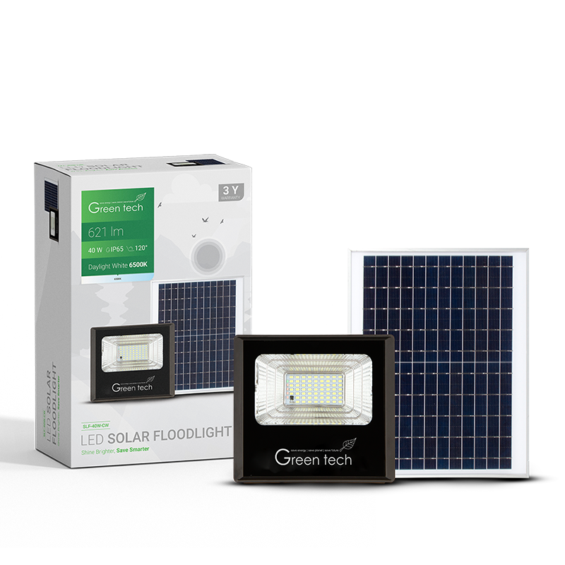 LED solarni reflektor Green Tech 40W, 6500K, IP65