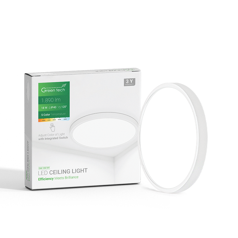 LED PLAFONJERA GREEN TECH, 18W, 5 BOJA, fi22 cm