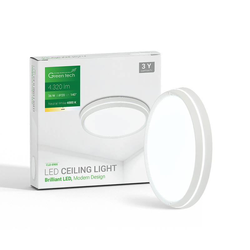 LED plafonjera Green Tech 36W, 4000K, promjer 51cm