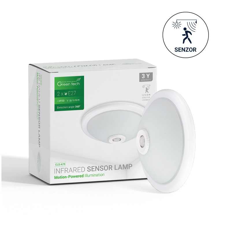 Plafonjera sa senzorom Green Tech 2xE27
