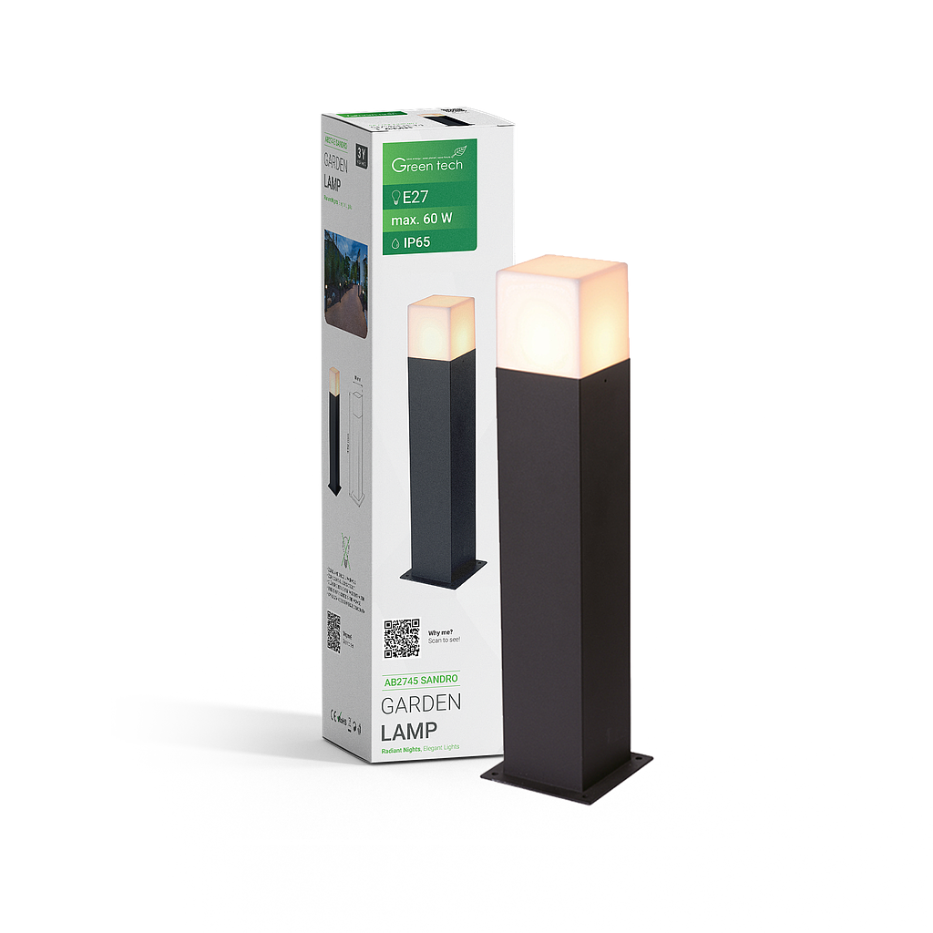 Vrtna svjetiljka Green Tech SANDRO, E27, IP65