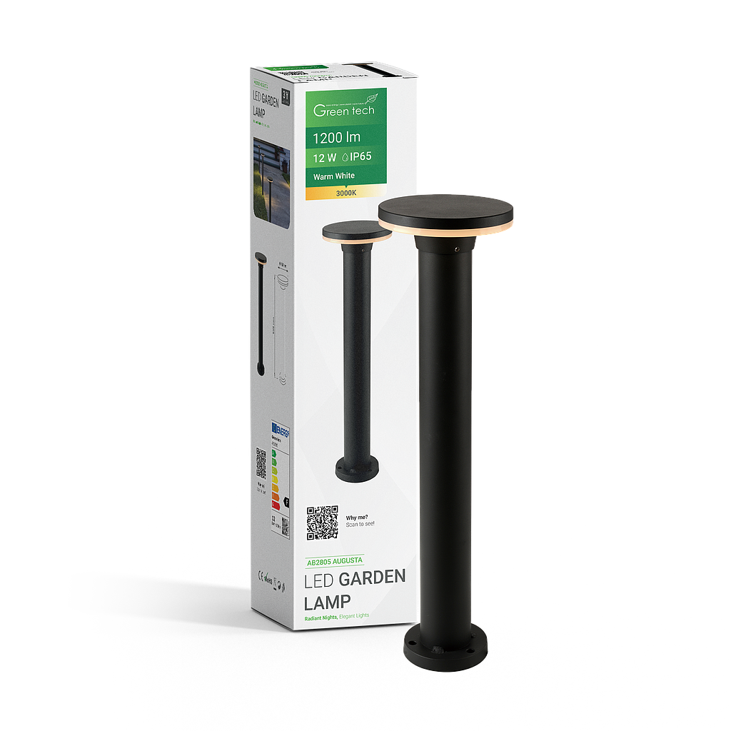 LED vrtna svjetiljka Green Tech AUGUSTA 12W, 3000K, IP65