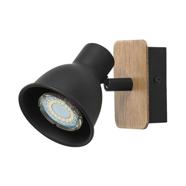 RIKO SPOT 1xGU10 CRNA/DRVO