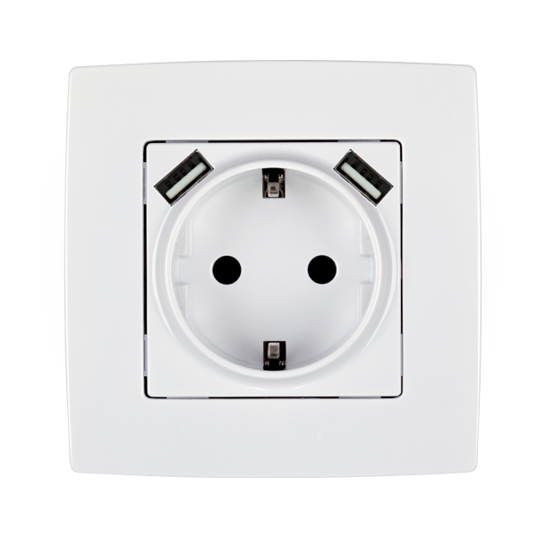 CITY ŠUKO UTIČNICA S USB-om BIJELA